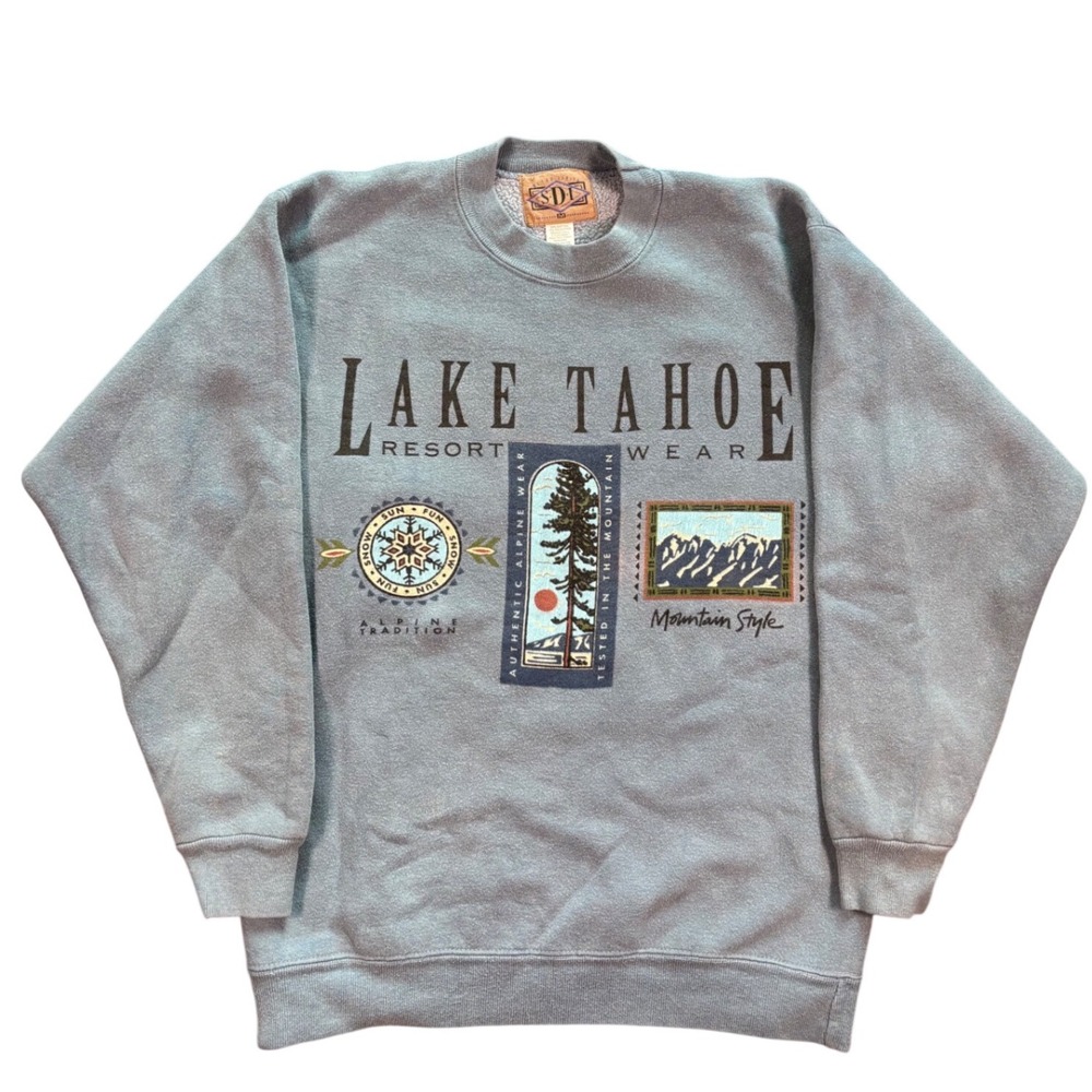 Vintage Lake Tahoe California Resort Wear Nature Crewneck Size M
